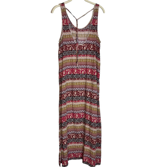 Forever 21 Womens Maxi Dress Size Medium Sleeveless Multicolor Mixed Print - Picture 4 of 6